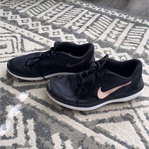 Black Nike running shoes